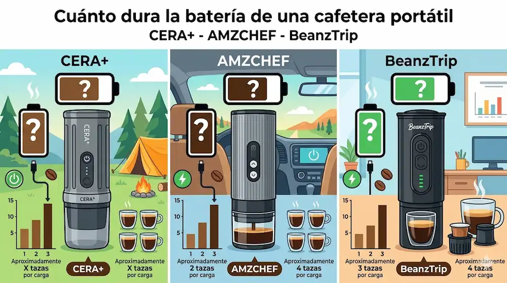 Cuánto dura la batería de una cafetera portátil