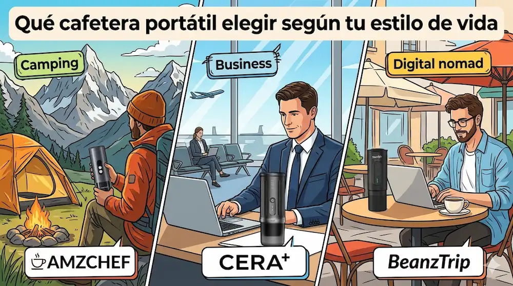 Qué cafetera portátil elegir según tu estilo de vida